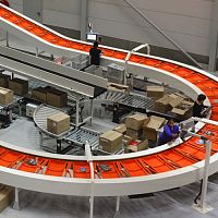 Split tray sorting and distribution system
