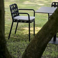 Contemporary garden chair SHIREoutdoorfabricmetal base