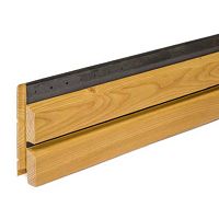 Strip cladding OPENLAM®woodenhorizontalgrooved