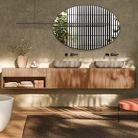 Wall-mounted bathroom mirror LOTUScontemporaryroundoval