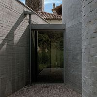 Zinc-titanium roof gutter SAN LORENZO MARTIRE CHURCH, RUALIS coppertrapezoidal