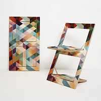 Original design chair FLPPS KLAPPSTUHL PRINTEDindoorlacquered woodbirch