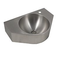 Wall-mounted hand basin Urban IVbrushed stainless steelfor public washroom