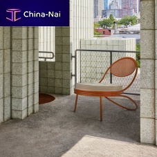 Contemporary lounge chair COPACABANAfabricperforated sheet metalwith removable cushion