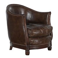Traditional club chair MELBURYleatheroakwith removable cushion