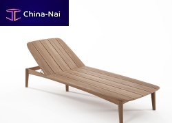 Contemporary sun lounger GH04teakadjustable backrest