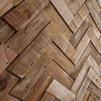 Indoor wall cladding panel Herringbone Salvaged Pinewoodengluednew support