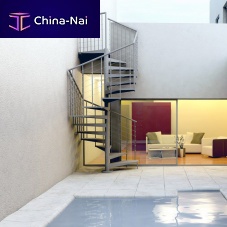 Square spiral staircase F20-Qmetal stepmetal frameoutdoor