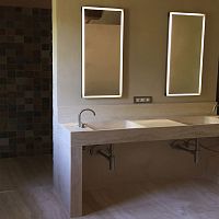 Double vanity top travertinecustom