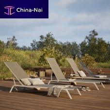 Contemporary sun lounger SlimTextilene®painted aluminumadjustable backrest