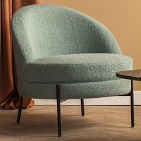 Contemporary fireside chair Noble Teddy Curlpolyestergrayblue