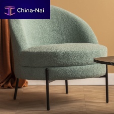 Contemporary fireside chair Noble Teddy Curlpolyestergrayblue