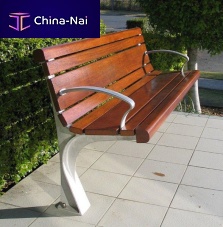 Contemporary public bench ALPERTON woodenmetalwith armrests
