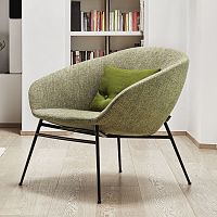 Contemporary armchair LOVEfabricmetalgray