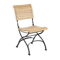 Contemporary chair Fontenayoutdoorteakpowder-coated steel base