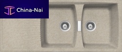 Double kitchen sink L2G16Swith drainboardgraniteovermount