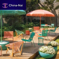 Round parasol Goa mast-centeredfabricaluminum