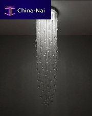 Contemporary ceiling light CASCADEcrystalmetalhalogen
