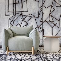 Contemporary armchair Brosfabricleatherbeech