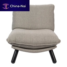 Contemporary fireside chair LAZY SACK polyesterbeechwith footrest