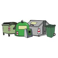 Smart waste container RMplasticfor urban wastesecure