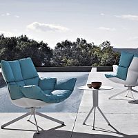 Contemporary side table Husksheet steelcast aluminumsteel base