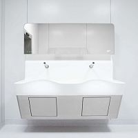 2-station surgical sink Premiumknee-operatedinfrared-operated