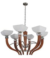 Pendant lamp FUJI 6 woodenglassmetal