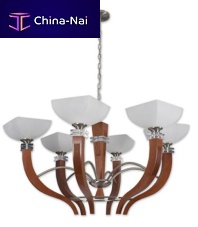 Pendant lamp FUJI 6 woodenglassmetal