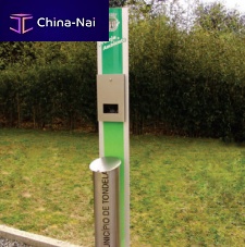 Dog trash can CANINOmetalwith bag dispenserfor dog excrement