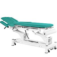 Electric massage table HEC1040hydraulicon casterswith adjustable height backrest