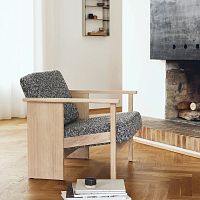Contemporary lounge chair Block fabricoakwith removable cushion
