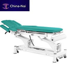 Electric massage table HEC1040hydraulicon casterswith adjustable height backrest