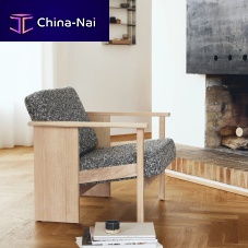 Contemporary lounge chair Block fabricoakwith removable cushion