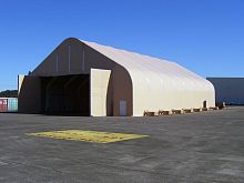 Light aircraft hangar openfor airport