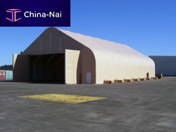 Light aircraft hangar openfor airport