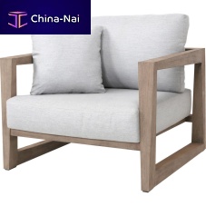 Contemporary club chair SKAALwater-repellent fabricSunbrella®teak