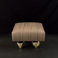 Traditional pouf IL PEZZO 1velvetleatherbrass