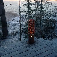 Garden bollard light TUBOcontemporaryperforated sheet metalIP65