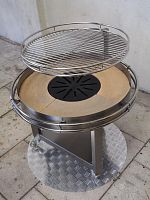 Charcoal barbecue PITon castersstainless steel