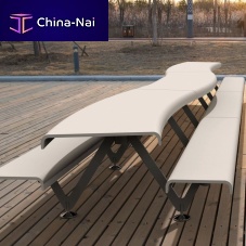 Contemporary table and bench set AIR � Coriginal designsheet steelpowder-coated steel