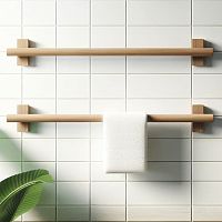 1-bar towel rack Etereawall-mountedsolid wood
