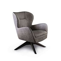 Contemporary armchair TULIPfabricleatherwooden