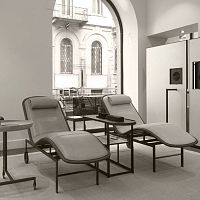 Contemporary chaise longue FORA fabricleathermetal