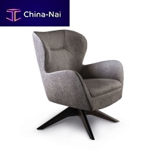 Contemporary armchair TULIPfabricleatherwooden