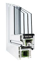 PVC window SWINGLINE 84casementtriple-glazedthermal break