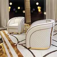 Contemporary armchair Aurorafabricleatherwith removable cushion