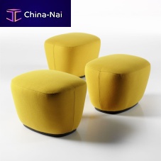 Contemporary pouf EMBRASSEfabricleatherrectangular