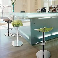 Contemporary bar stool X-TREME B polycarbonatesteel baseadjustable-height
