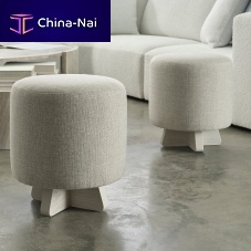 Contemporary ottoman PLAYA fabricroundupholstered